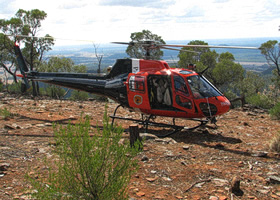 DECC helicopter at Warrumbungle National Park